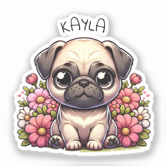 Sticker Chien Chien Chien Chien Chien Chien Carlin Personn (Recto)