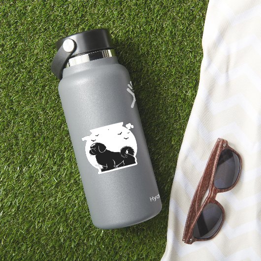 Sticker Chien Chih Tzu - Silhouette de lune d'Halloween Cl (HydroFlask Insitu)