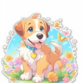 Sticker Chien chiot mignon (Devant)