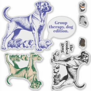 Sticker Chien, Cochons d'Inde, Thérapeute