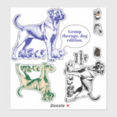 Sticker Chien, Cochons d'Inde, Thérapeute (Feuille)