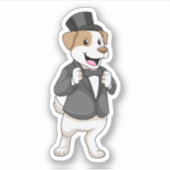 Sticker Chien comme marié avec ruban (Devant)