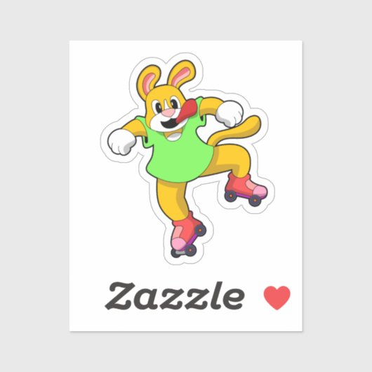 Sticker Chien comme Patineur en ligne avec Patins en ligne (Feuille)