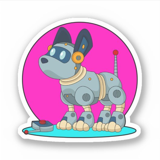 Sticker Chien comme robot (Devant)
