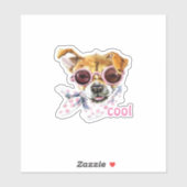Sticker chien cool (Feuille)