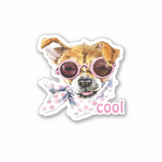 Sticker chien cool (Devant)