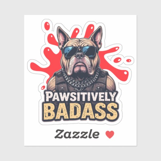 Sticker Chien cool avec vinyle de Badass de pureté (Feuille)