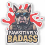 Sticker Chien cool avec vinyle de Badass de pureté (Devant)