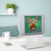Sticker Chien cool Purebred (Ordinateur portable sur le bureau)