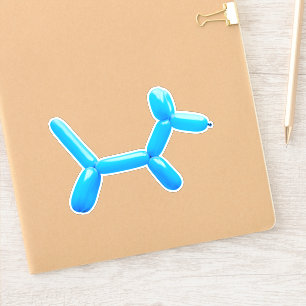 Sticker Chien d'animal à ballons bleus