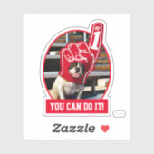 Sticker Chien dans la main de mousse (Feuille)