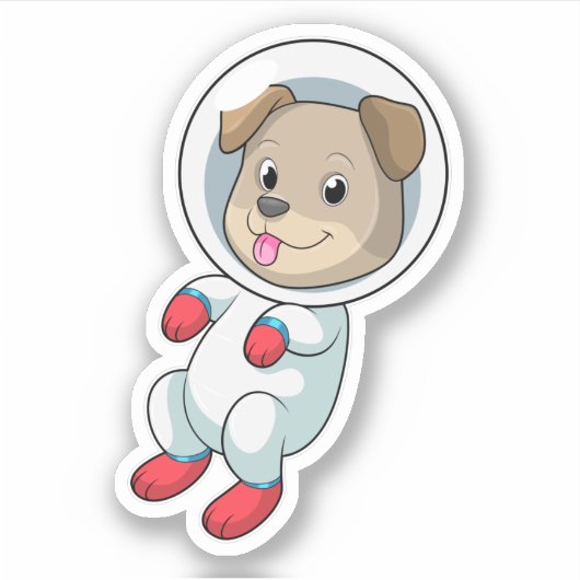 Sticker Chien dans l'espace en costume (Devant)