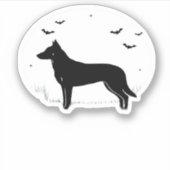 Sticker Chien de Beauceron - Halloween Moon Silhouette Cla (Devant)