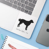 Sticker Chien de Berger Anatolien Silhouette Cool Canine (Ordinateur portable avec iPhone)