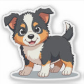 Sticker Chien de berger australien heureux – Art Chibi (Devant)