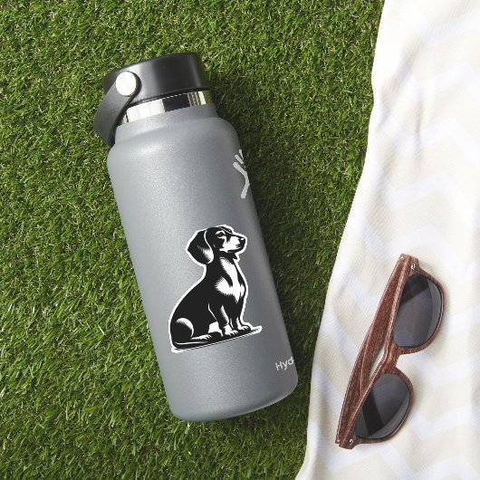 Sticker Chien de chasse classique Chien Dachshund Vintage (HydroFlask Insitu)