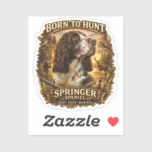 Sticker Chien de Chasse Springer Spaniel Anglais (Feuille)
