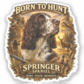 Sticker Chien de Chasse Springer Spaniel Anglais (Recto)