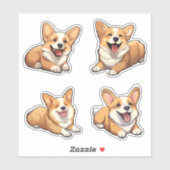 Sticker chien de chiot de jument corgi (Feuille)