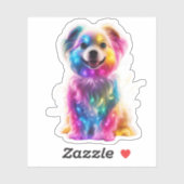 Sticker Chien de couleur mignon (Feuille)