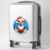 Sticker Chien de dessin animé festif (Sur valise)