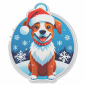 Sticker Chien de dessin animé festif (Devant)
