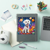 Sticker Chien de dessin animé mignon dans l'espace (Couverture iPad)