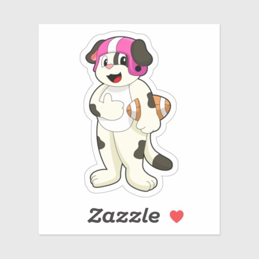 Sticker Chien de football Sports (Feuille)
