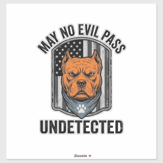 Sticker Chien de garde Puisse aucun mal passer Conception (Feuille)