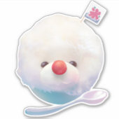 Sticker Chien de glace rasée : Dessert d'été de Bichon sou (Devant)