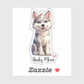 Sticker Chien de maman Husky (Feuille)
