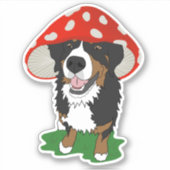 Sticker Chien de montagne bernois de champignon Casquette (Devant)
