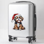 Sticker Chien de Noël Adorable (Sur valise)