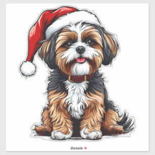 Sticker Chien de Noël Adorable
