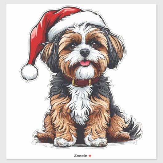 Sticker Chien de Noël Adorable (Feuille)