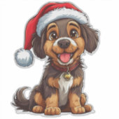 Sticker Chien de Noël Adorable (Devant)