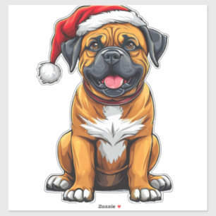 Sticker Chien de Noël adorable