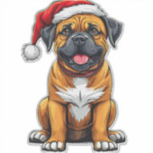 Sticker Chien de Noël adorable (Devant)