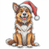 Sticker Chien de Noël Adorable (Devant)