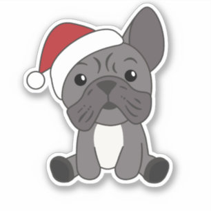 Sticker Chien de Noël Animaux d'hiver de neige