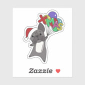 Sticker Chien de Noël Chien de Noël Chaussure Animaux d'hi (Feuille)