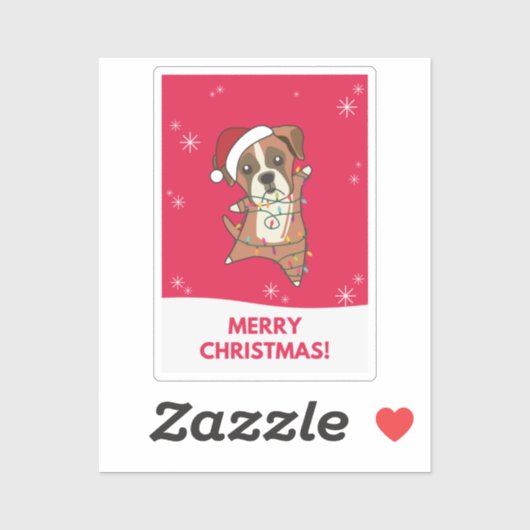 Sticker Chien de Noël Neige Animaux d'hiver Chiens Chien B (Feuille)