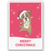 Sticker Chien de Noël Neige Animaux d'hiver Chiens Chien B (Recto)