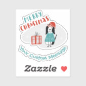 Sticker Chien de Noël personnalisé (Feuille)
