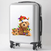 Sticker Chien de Père Noël Goldendoodle (Sur valise)