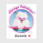 Sticker Chien De Piscine En Palmes (Feuille)