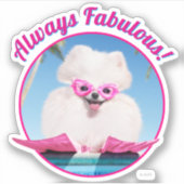 Sticker Chien De Piscine En Palmes (Devant)