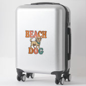 Sticker Chien de plage gravure vintage conception graphiqu (Sur valise)