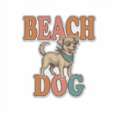 Sticker Chien de plage gravure vintage graphisme_1 (Devant)