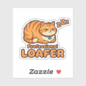 Sticker Chien de professionnel drôle chat endormi (Feuille)